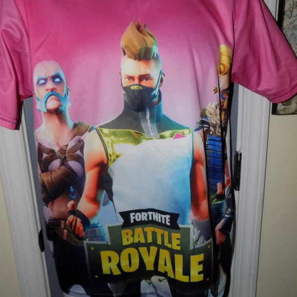 Fortnite Battle Royale Pink Short Sleeve Shirt - Picture 2 of 3